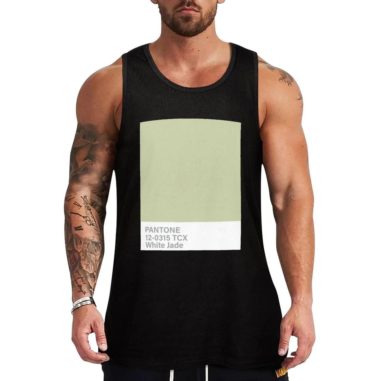 pantone 12-0315 TCX White Jade Tank Top Work Outdoor Tank Top Durable Utility Sleeveless