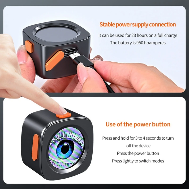 Devil'S Eye Lamp Motorcycle Electric Bicycle Rear Light Rear Mirror Modification APP Contro Eye LED Dynamic Atmosphere,B-A10G