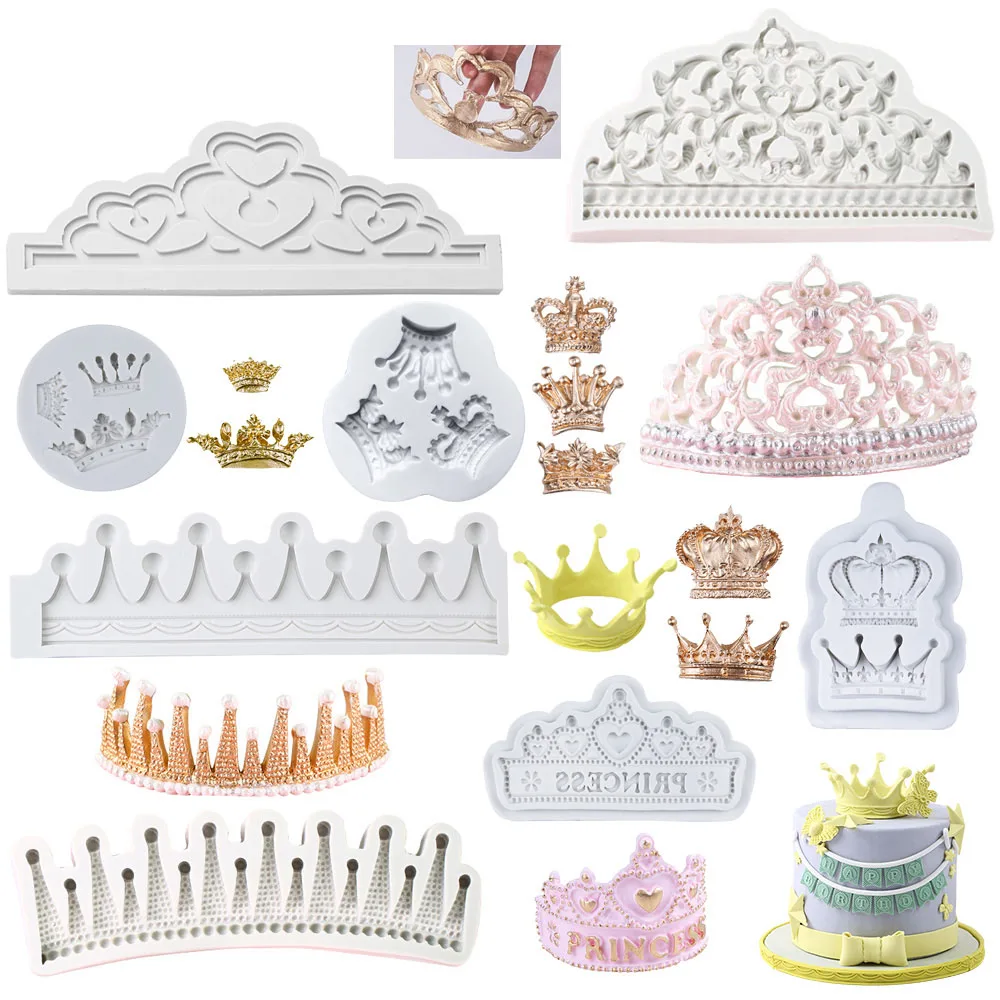 9-Muster, Kronenform, Silikon-Fondantform, mehrere Muster, leicht zu lösende DIY-Kuchendekoration, Cupcake-Topper-Form