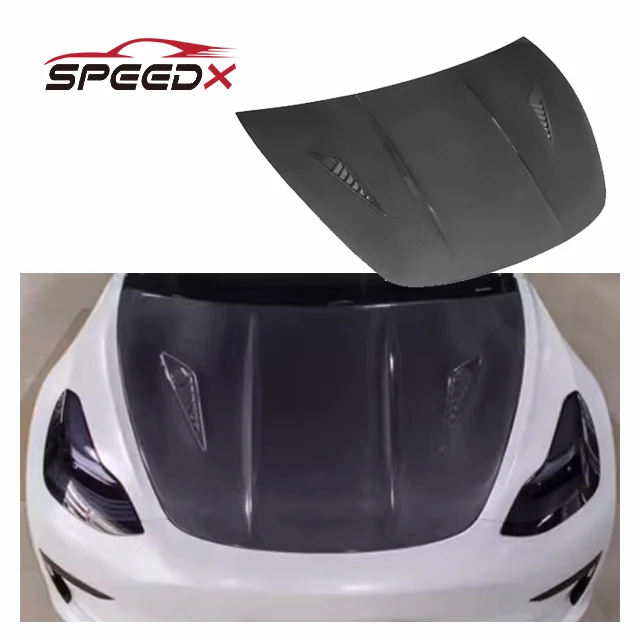 

For Tesla Model 3 Carbon Fiber Hood Body Kit Model 3 Carbon Fiber Front Engine Bonnet Hood