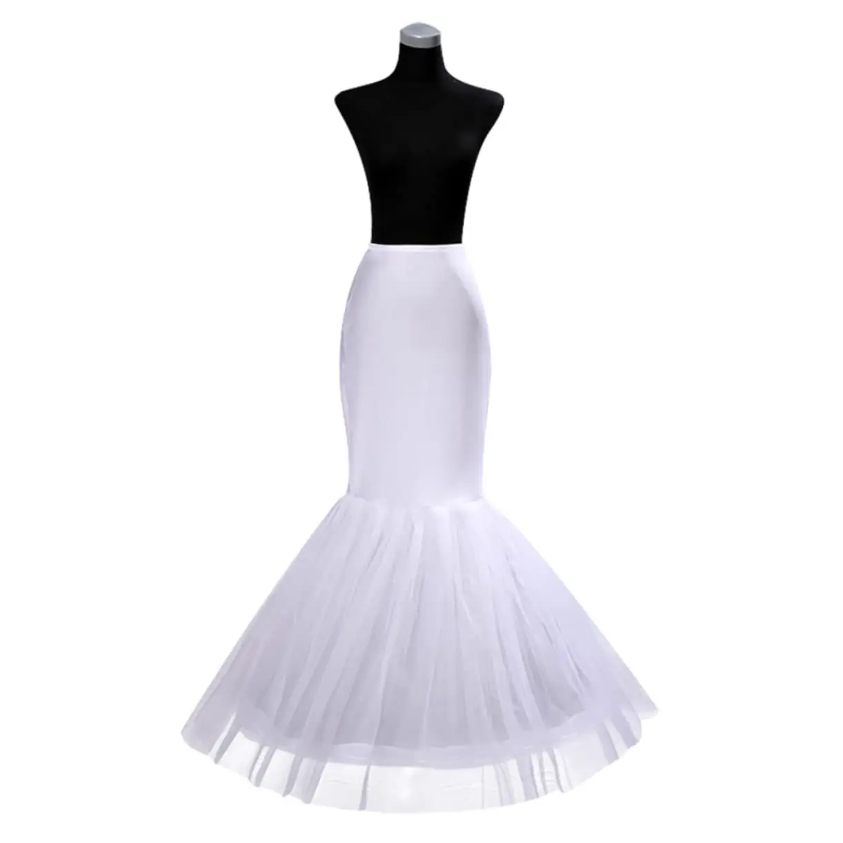 Petticoats for Women Mermaid Fishtail Underskirt Floor Length Trumpet Crinoline for Mermaid Wedding Dress White