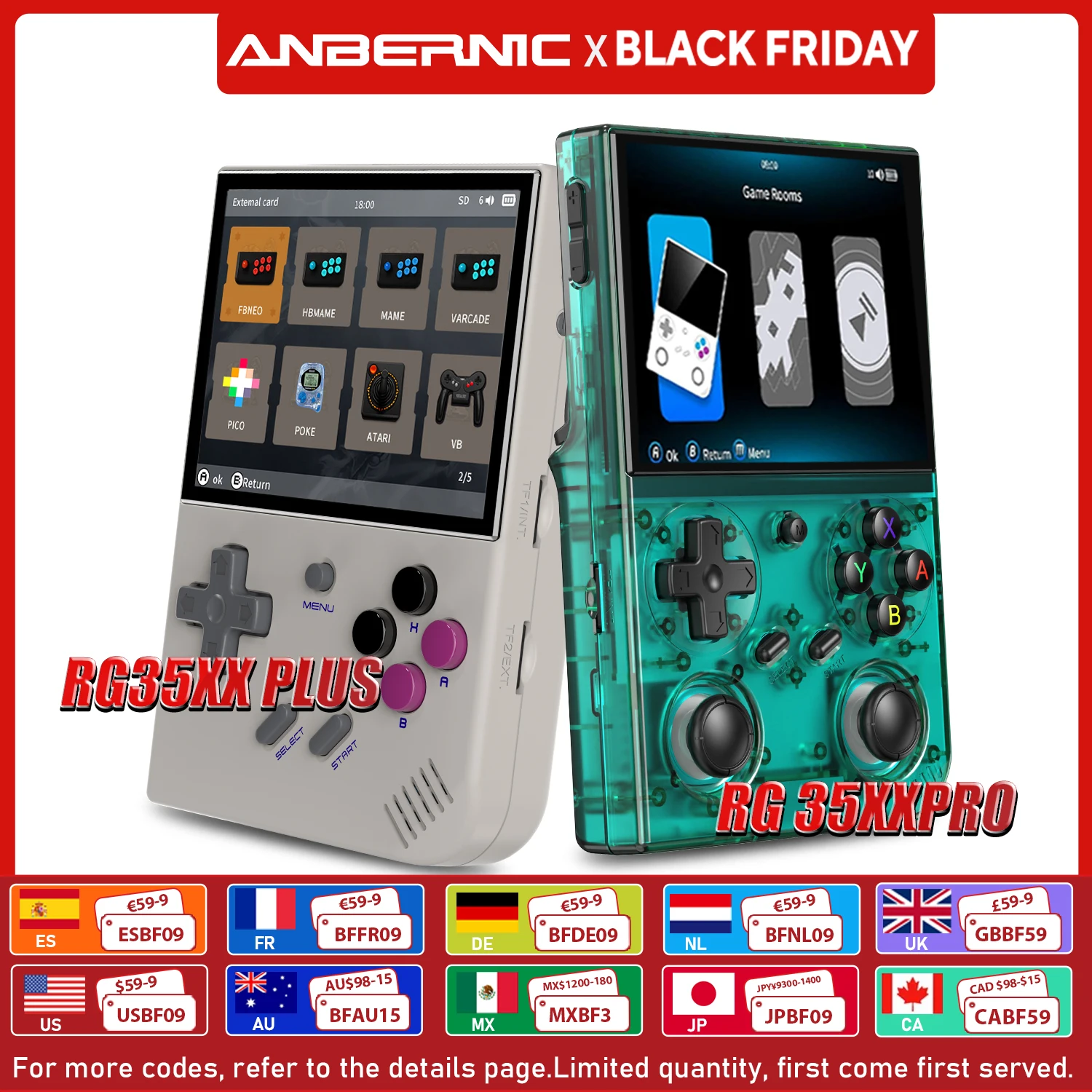 ANBERNIC 64 Bit RG 35XXPRO RG35XX PLUS Retro-Handheld-Game-Player, integrierter 64G TF 5K+ klassisches Spiel, HD-TV-Ausgang, 3,5-Zoll-IPS-Bildschirm
