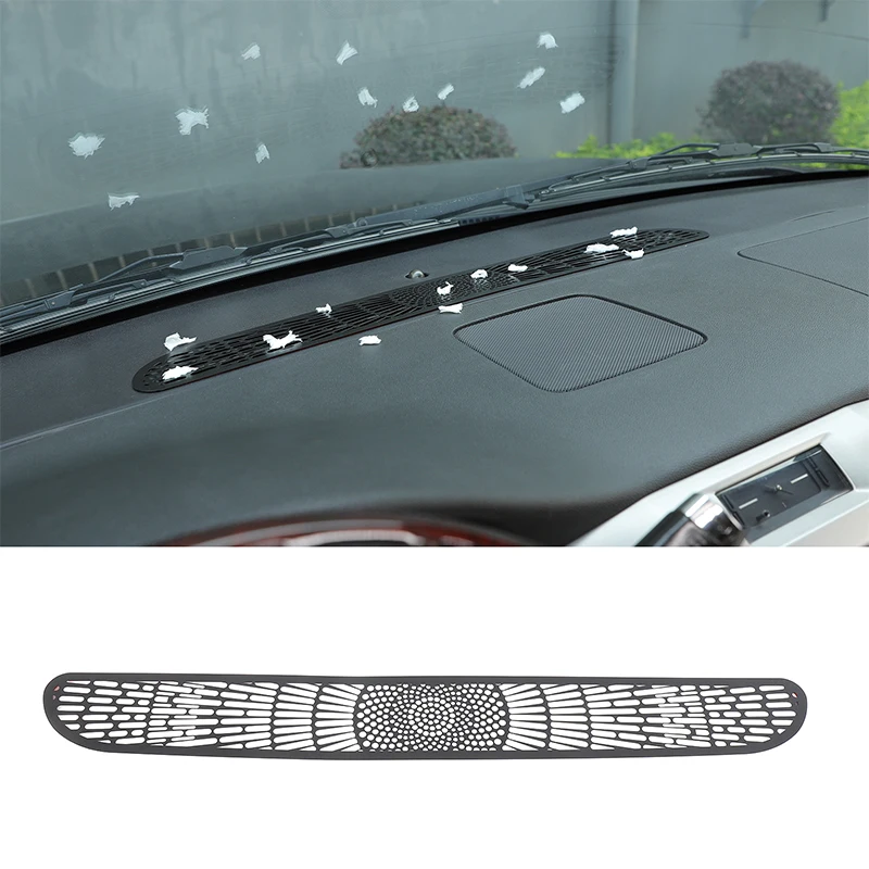 

For Cadillac Escalade 2007-2014 instrument panel air outlet anti-blocking mesh cover protection cover stainless steel black 1pcs