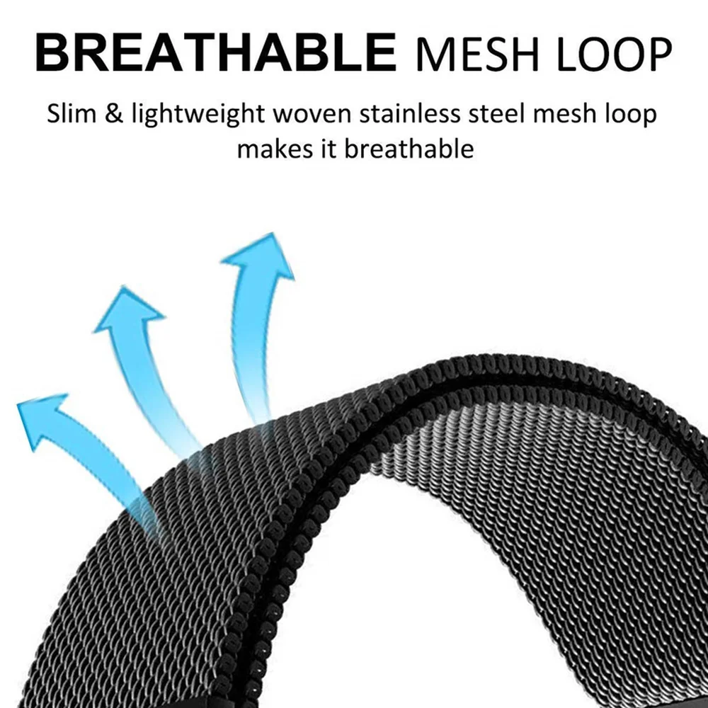 Cinturino da polso ad anello magnetico per Huami Amazfit Bip 3 Pro Bip SS Bracciale in metallo per Huami Amazfit GTR 4 GTS 4 mini cinturino per orologio intelligente