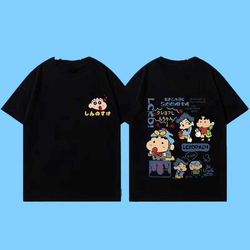 2026 New Summer Crayon Shin-chan & Himawari Family Matching Graphic T-shirt Unisex Cotton Oversized Hot SellingStreetwear Tops
