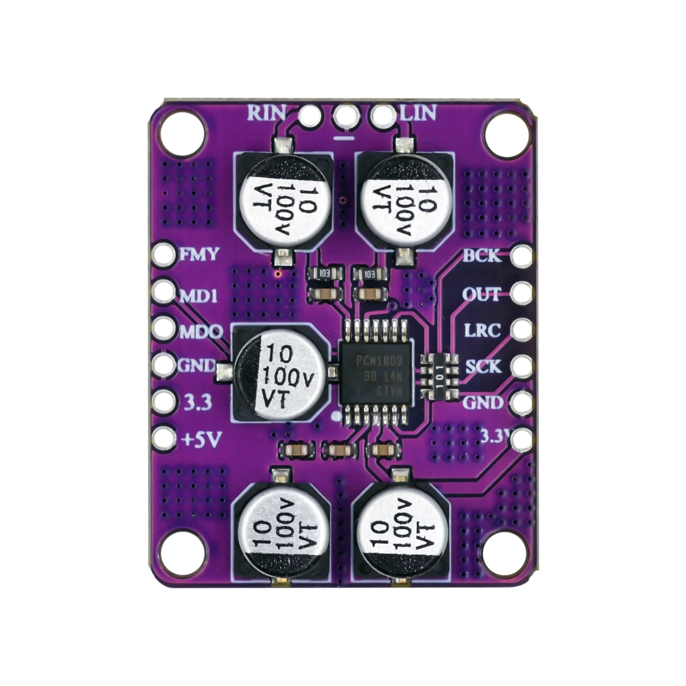 PCM1808 105dB SNR Stereo Audio ADC Single End Analog Input Decoder 24 Bits Amplifier PLATE PLATE PLAYER MODULE