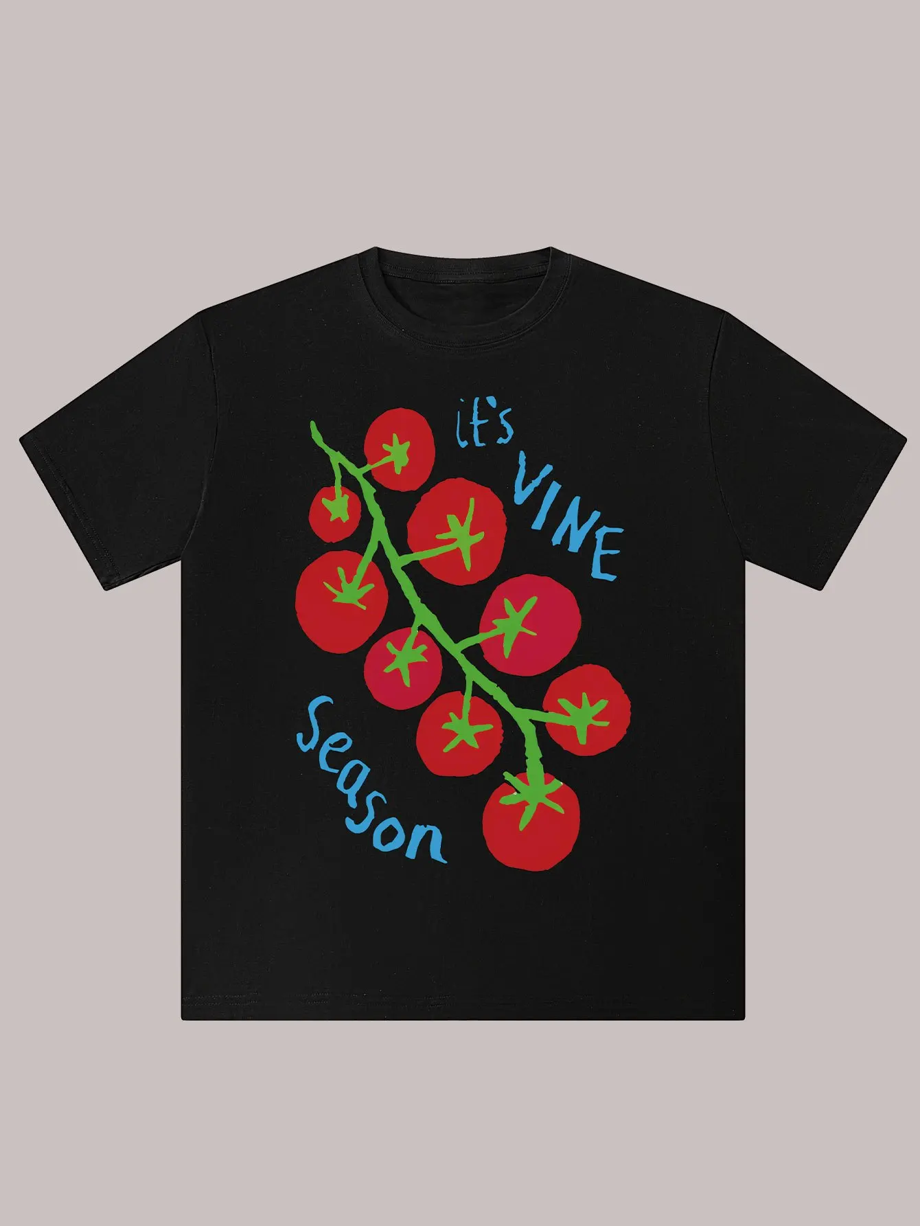 A String of Fruits on The American High Street, Suitable for Couples, with A Niche Design. Pure Cotton Short Sleeved T-shirt Top