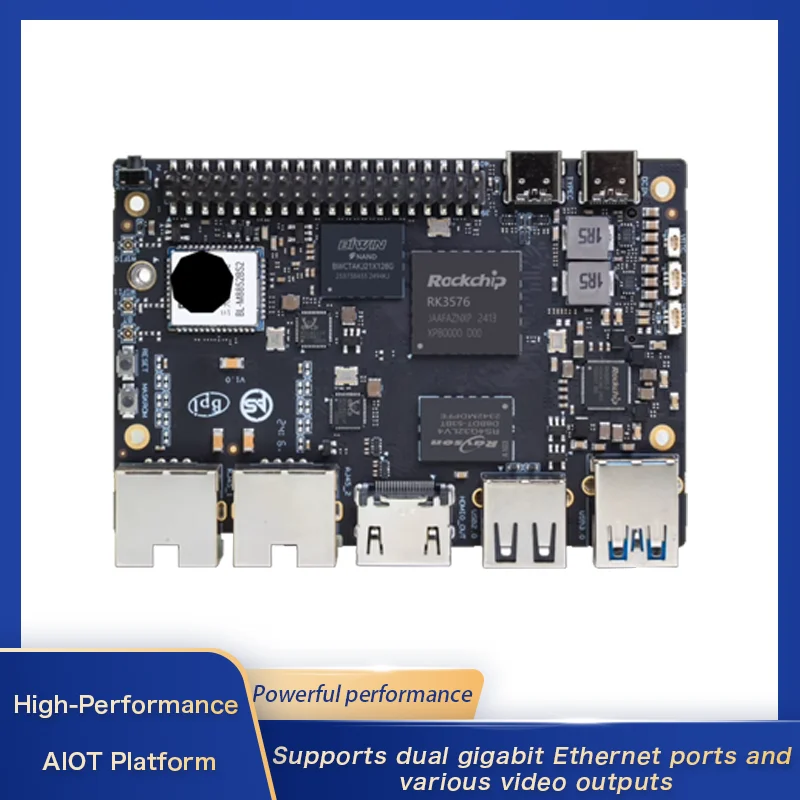 ArmSoM-Sige5 RK3576 Single Board Computer,8GB LPDDR4X,64GB eMMC,RK3576 Development Board,M.2,WiFi6,Bluetooth,2xGbE