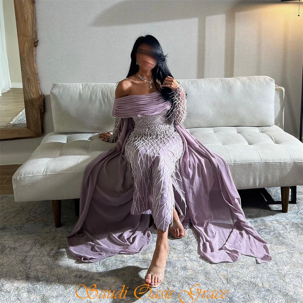 تخصيص بسيط قارب الرقبة جيرسي مساء اللباس بوهو قبالة الكتف طويلة الأكمام فستان الحفلة الراقصة لينة مستقيم شرابة حزب اللباس #6