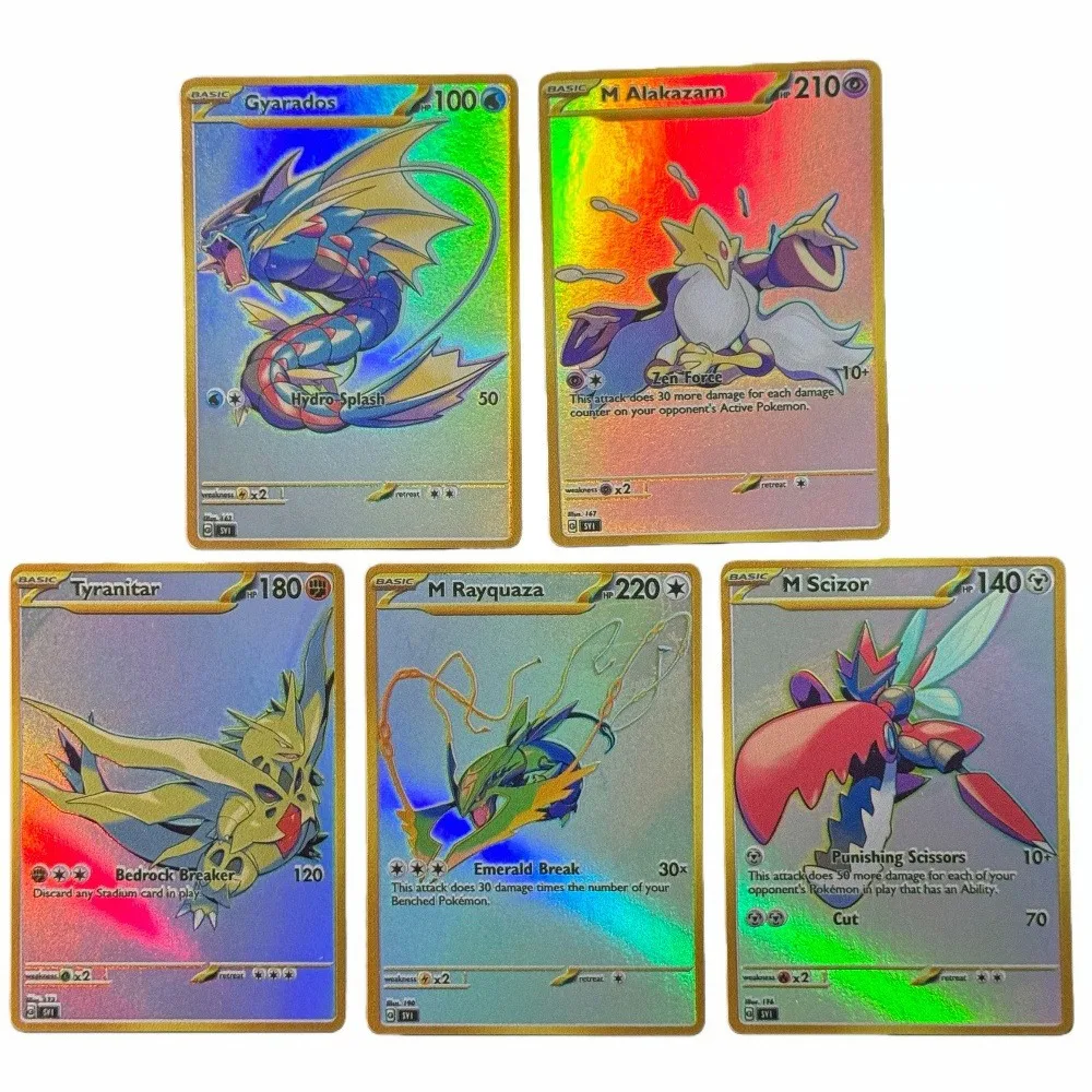 

Potdemiel карты покемонов PTCG карты креативные Gyarados Alakazam Tyranitar Rayquaza Scizor Pokemon игровые карты коллекция подарок