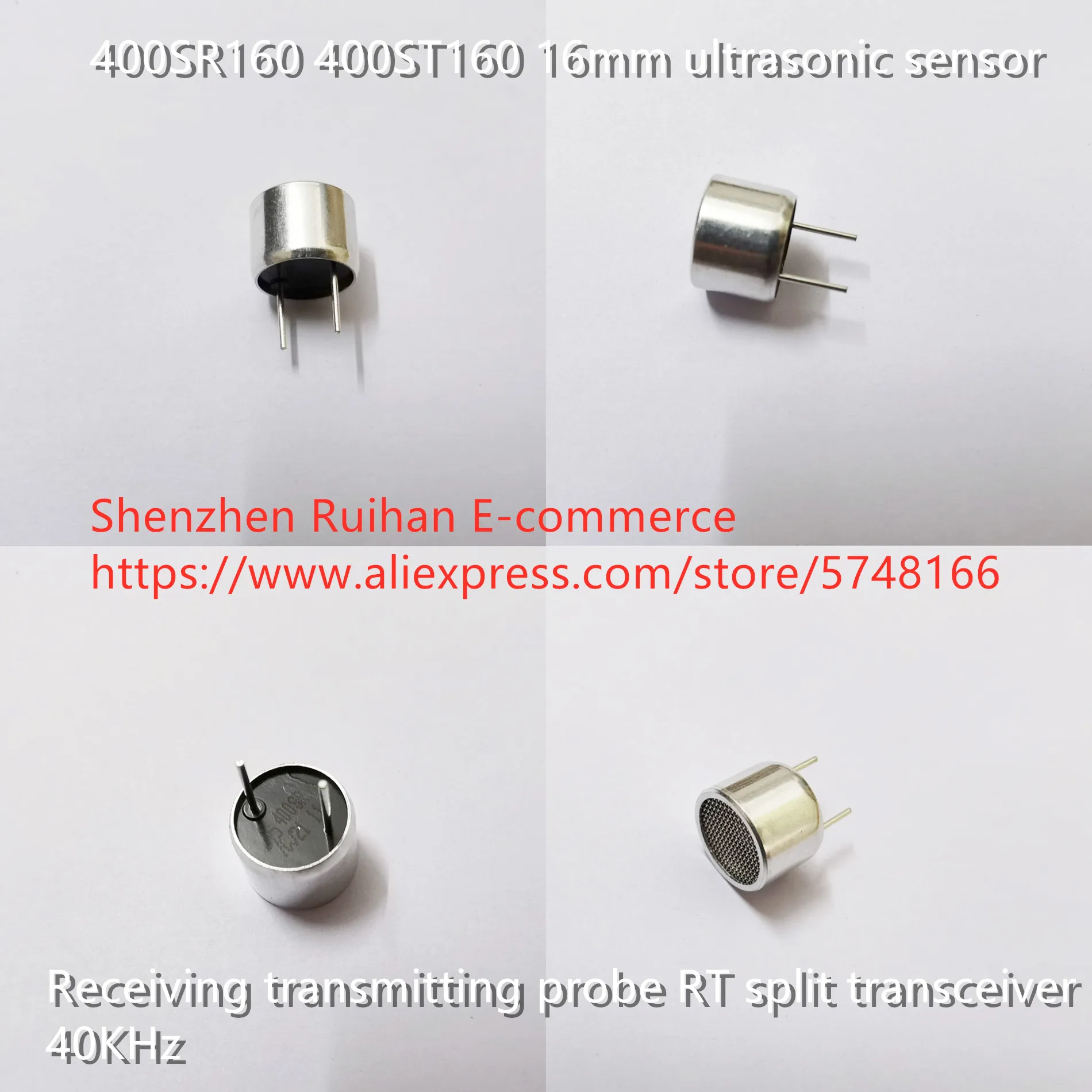 

Original new 100% 400SR160 400ST160 16mm ultrasonic sensor receiving transmitting probe RT split transceiver 40KHz (SWITCH)