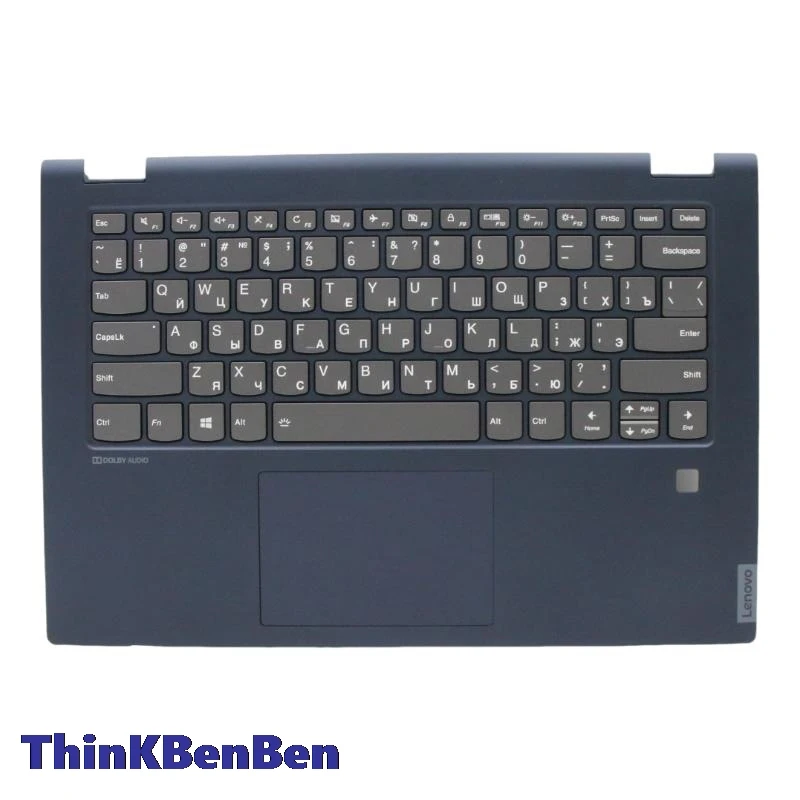 RU Russian Backlit Keyboard With Blue PL Upper Case Palmrest Shell FPR Hole Cover For Lenovo Flex C340 14 IWL API IML 5CB0U42241