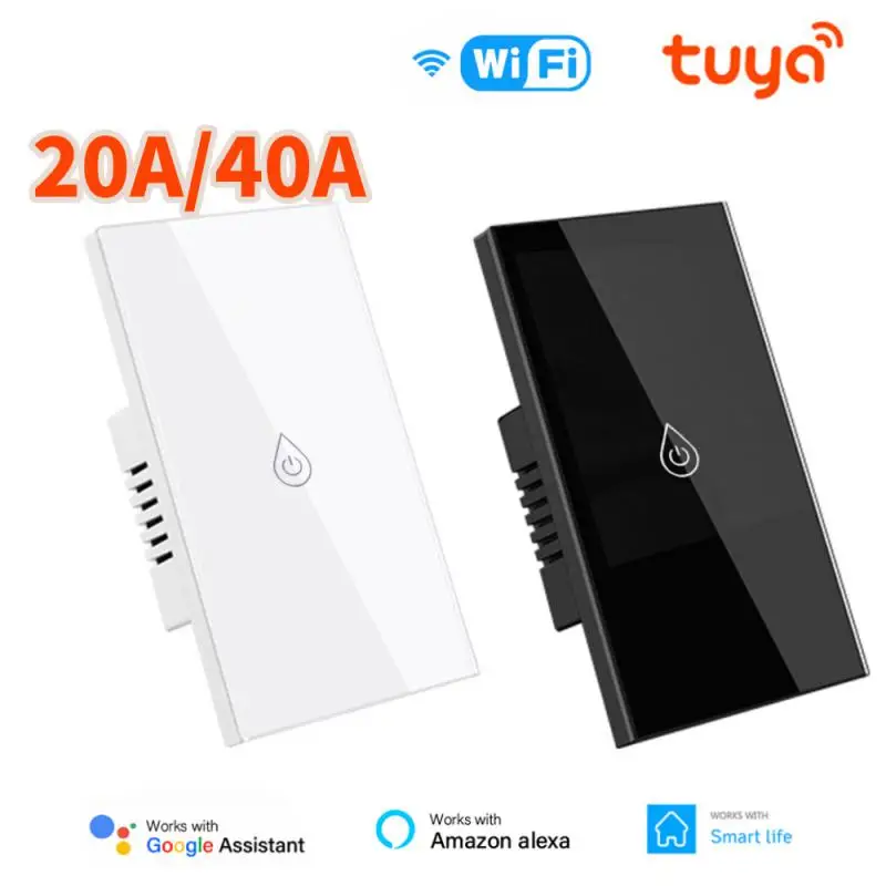 Tuya Wifi Boiler Smart Switch 20/40A Water Heater Switches Luxuray Glass Touch Timer Voice Control For Alexa Google Home