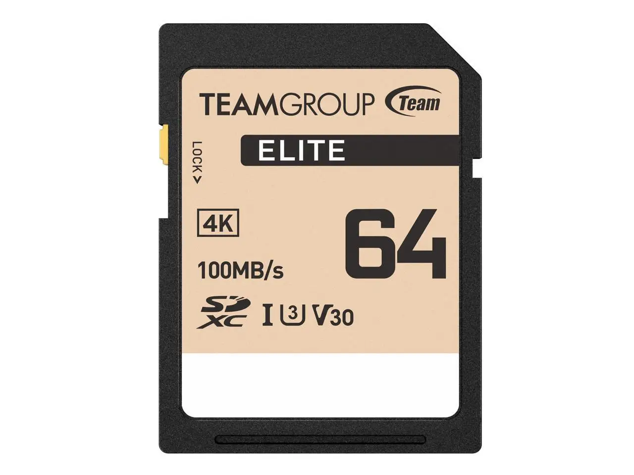Team Group 64GB Elite 4K SD Card UHS-I U3 V30 Read/Write Speed Up to 100/50MB/s (TESDXC64GIV3069)