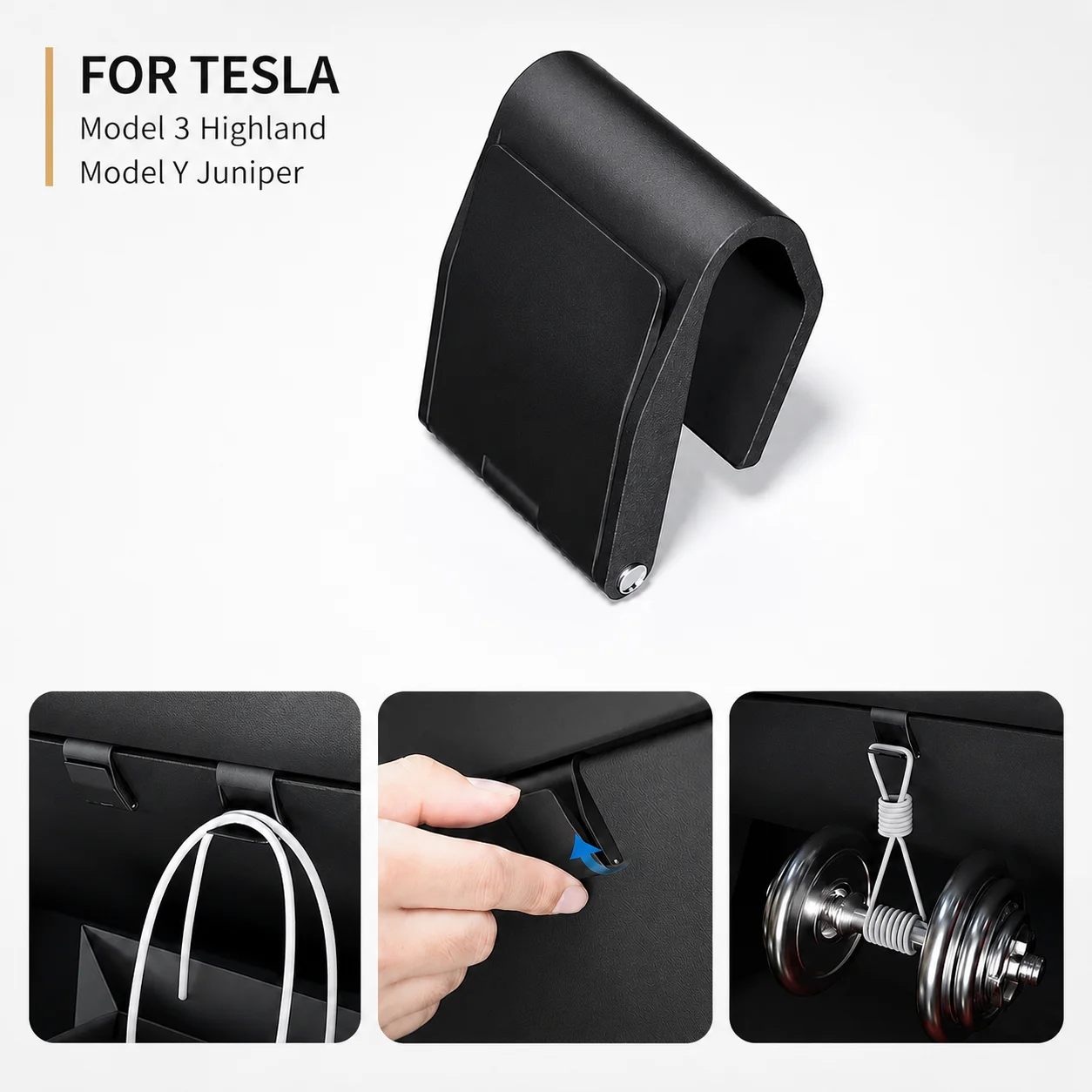 Handschuhfach-Versteckter Hakenclip Taschenhalter Aufbewahrungsaufhänger Zubehör für Tesla Model 3 2024-2026 Highland Model Y Juniper 2025 2026