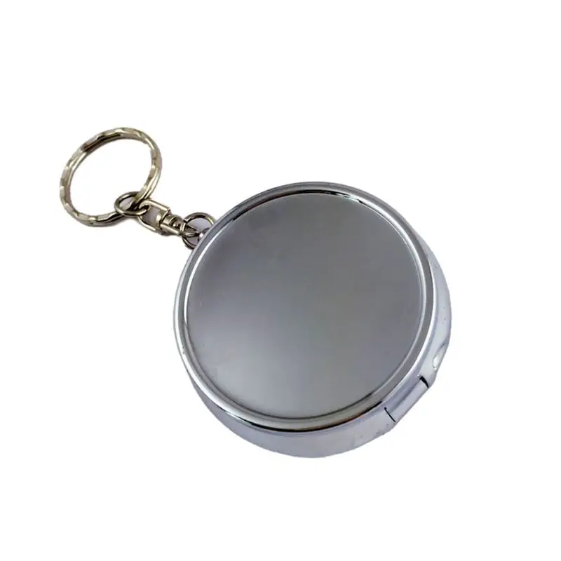 Portable Pocket  Ashtray Keychain Car Keyring Stainless Steel Pendant for Key Chain Outdoor  Holder Gift for