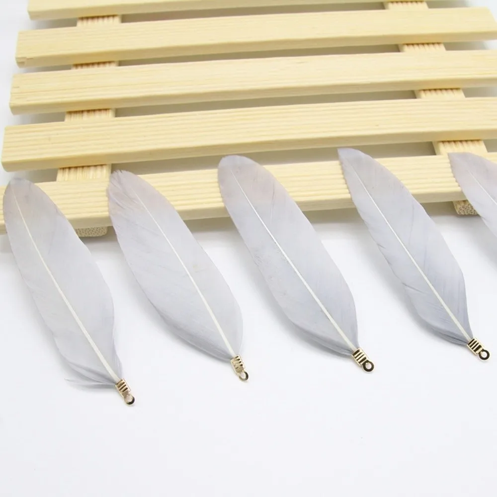 

10Pcs Ornament DIY Feather Charm Decorative Universal DIY Jewelry Accessory Feather Metal Clip Clothing Decor