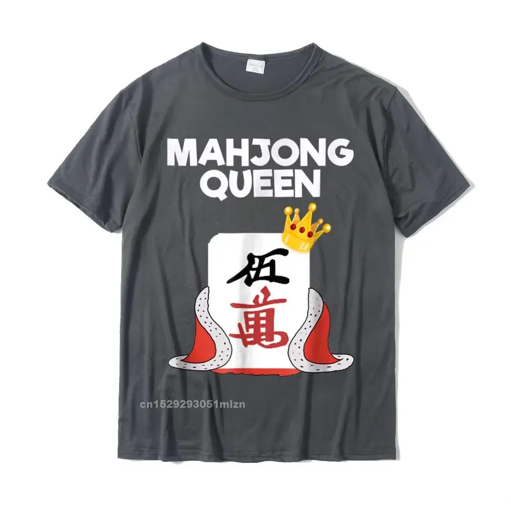 Funny Mahjong Queen Camisa Top T-Shirts For Men Cotton Tops & Tees Personalized Fitted