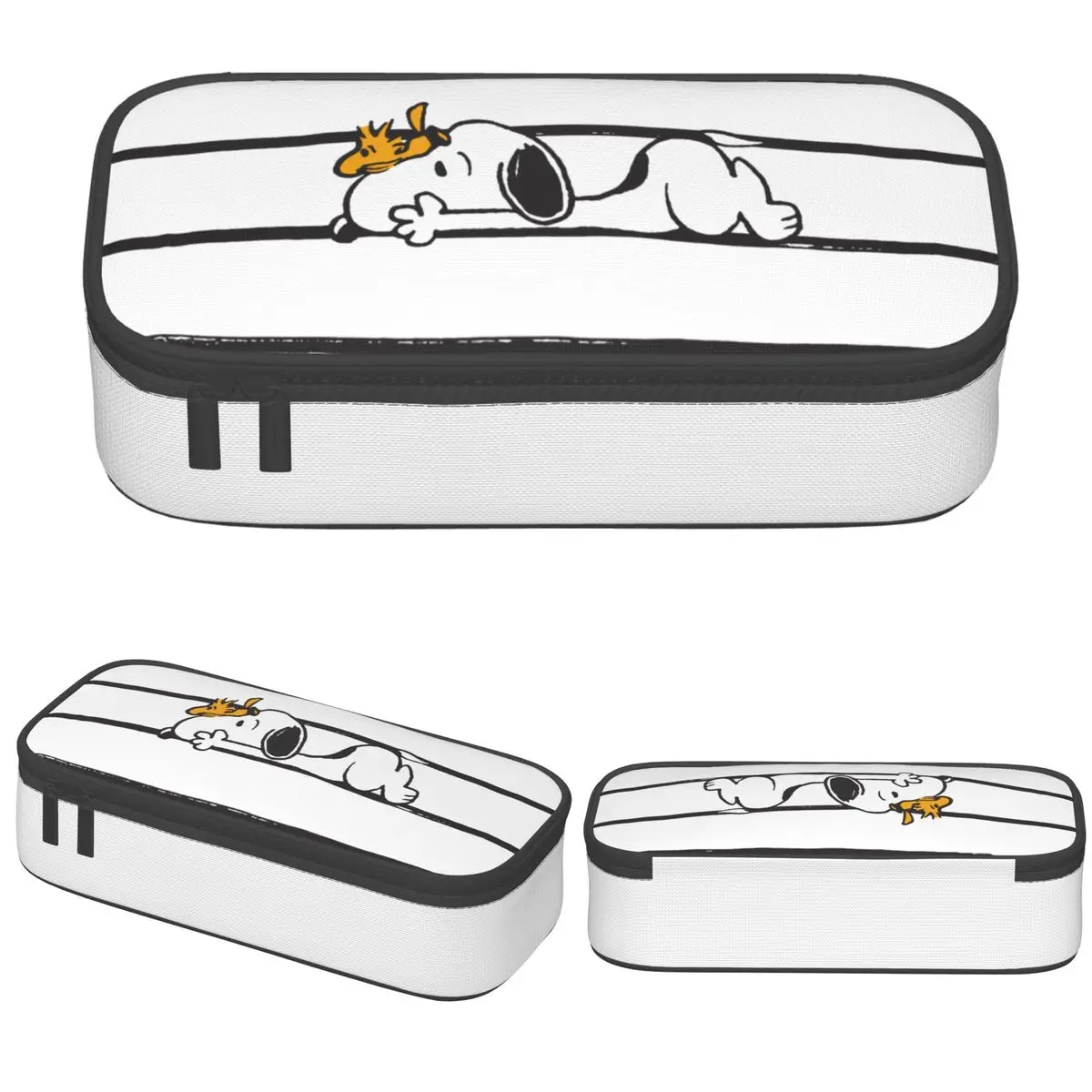 Cartoon Snoopy Sleep Peanuts Pencil Cases Fashion Pen Box Bags Kids Big Capacity Students School Gift Pencilcases