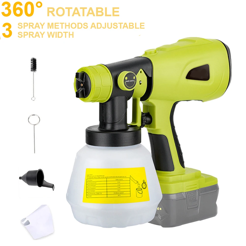 

Беспроводной распылитель краски, электрический пистолет-распылитель, мощность 800 мл, 200 Вт, распылитель для Makita/Milwaukee/Ryobi/Bosch/DeWalt, 18 В, литий-ионный аккумулятор