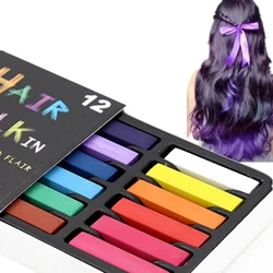 12PCS Multi Color Hair Dye Chalk Set Fashion Makeup Toy Kits Disposable temporary Washable Hair Dyeing Toys For Girl Paint Hair