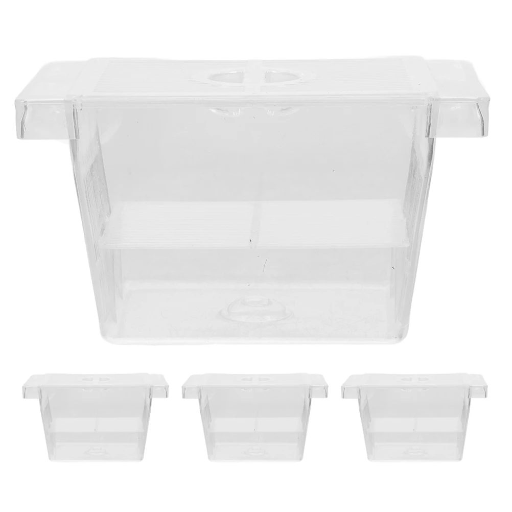 

4pcs Fish Fry Breeding Box Floating Incubator Tank Aquarium Nursery Separator Hatchery for Betta Eggs Small Fish Protection