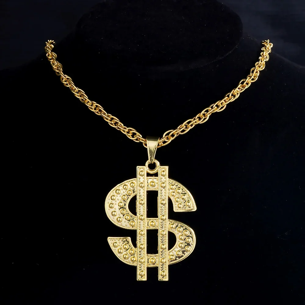 Mode 18K Gouden Vergulde Hiphop Rock Ketting Roestvrij Staal Us Dollar Geldbord Hanger Heren Vrouwen Sieraden Cadeau