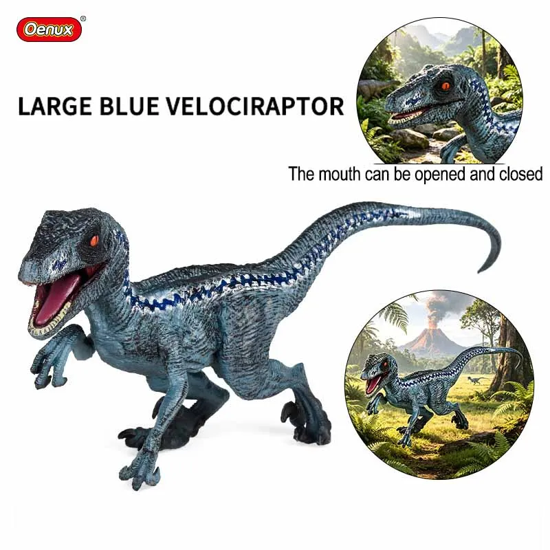 Modèles de dinosaures jurassiques Oenux, modèles réalistes de grande taille, Indominus Rex, Mosasaurus, Velociraptor bleu, figurines d'action en PVC, collection