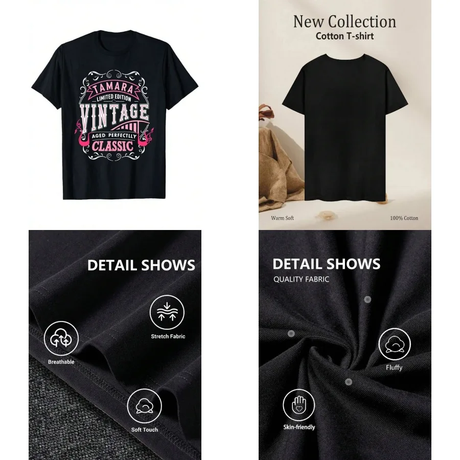 

【New style】Women's 90s Retro Vintage T-Shirt - Limited Edition Tamara pired Graphic Tee With Bold Retro Lettering and 90s Nosta