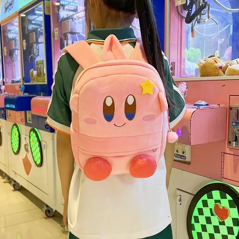 Kirby Backpack Anime Y2K Cute Plush Schoolbag Cartoon Kawaii High Capacity Portable Outdoor Tourism Shoulder Bag Christmas Gift