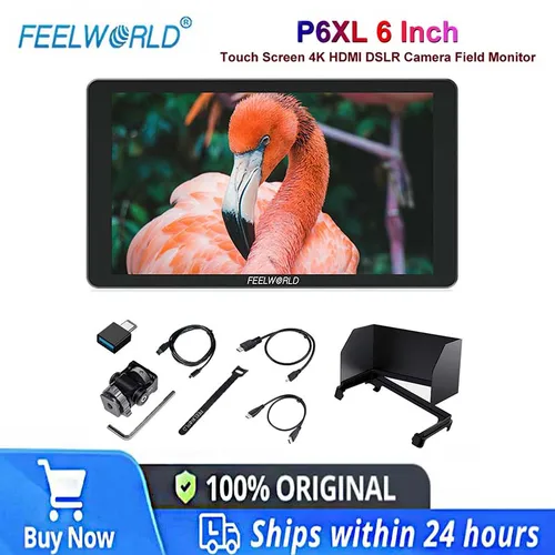 FEELWORLD P6XL monitor de fotografía con batería integrada de aluminio de 6 pulgadas 4K compatible con HDMI monitor FHD IPS de alto brillo 1200nit
