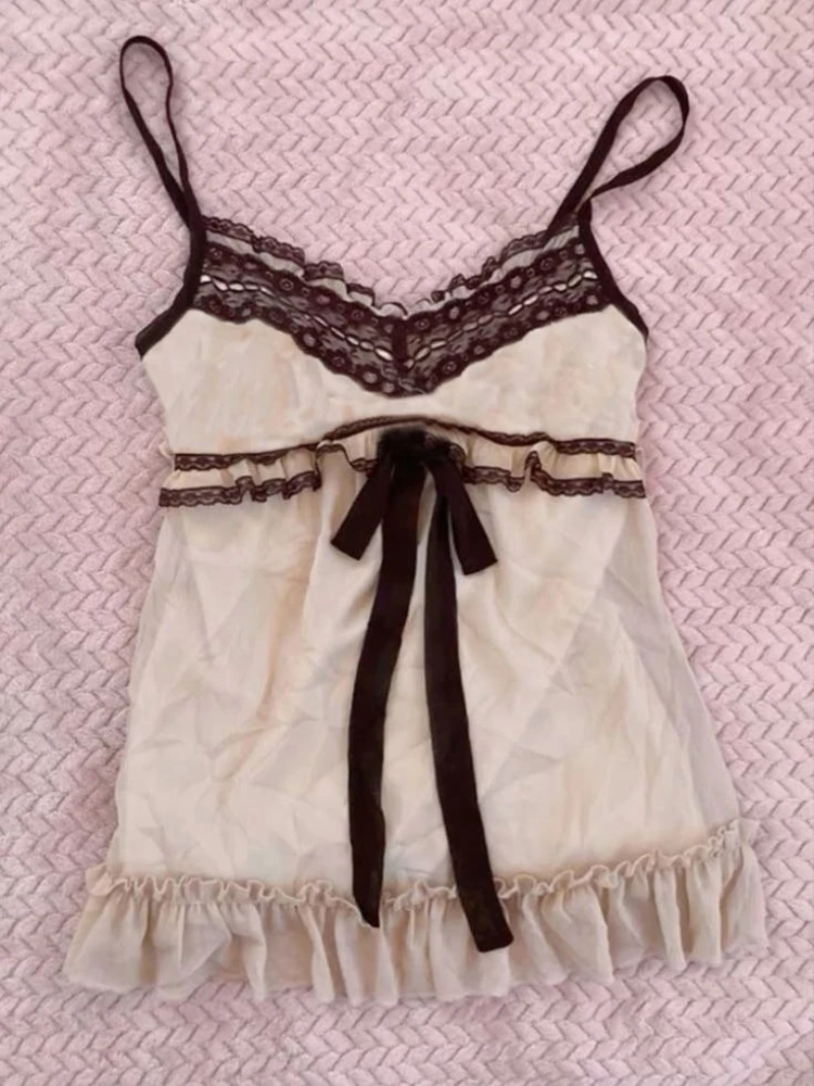 

Сексуальные однотонные модные топы на бретельках Y2K, женская готическая уличная одежда с открытой спиной, винтажная тонкая майка в стиле панк, эстетичная одежда в стиле Харадзюку 2000-х годов