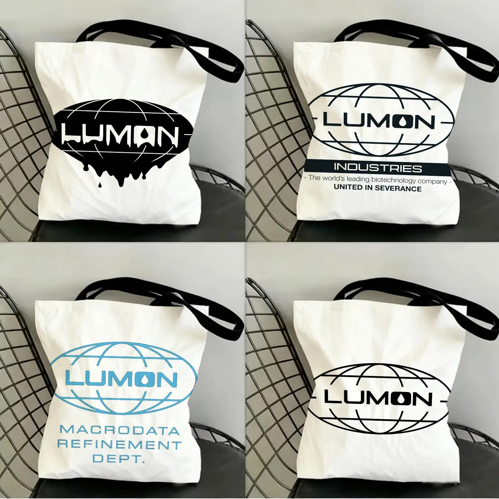 

L-LuMon S-SeveRance Storage Bags Canvas Double-Sided Print Fashion Shoulder Tote Shopping Bag Gift Eco Handbags