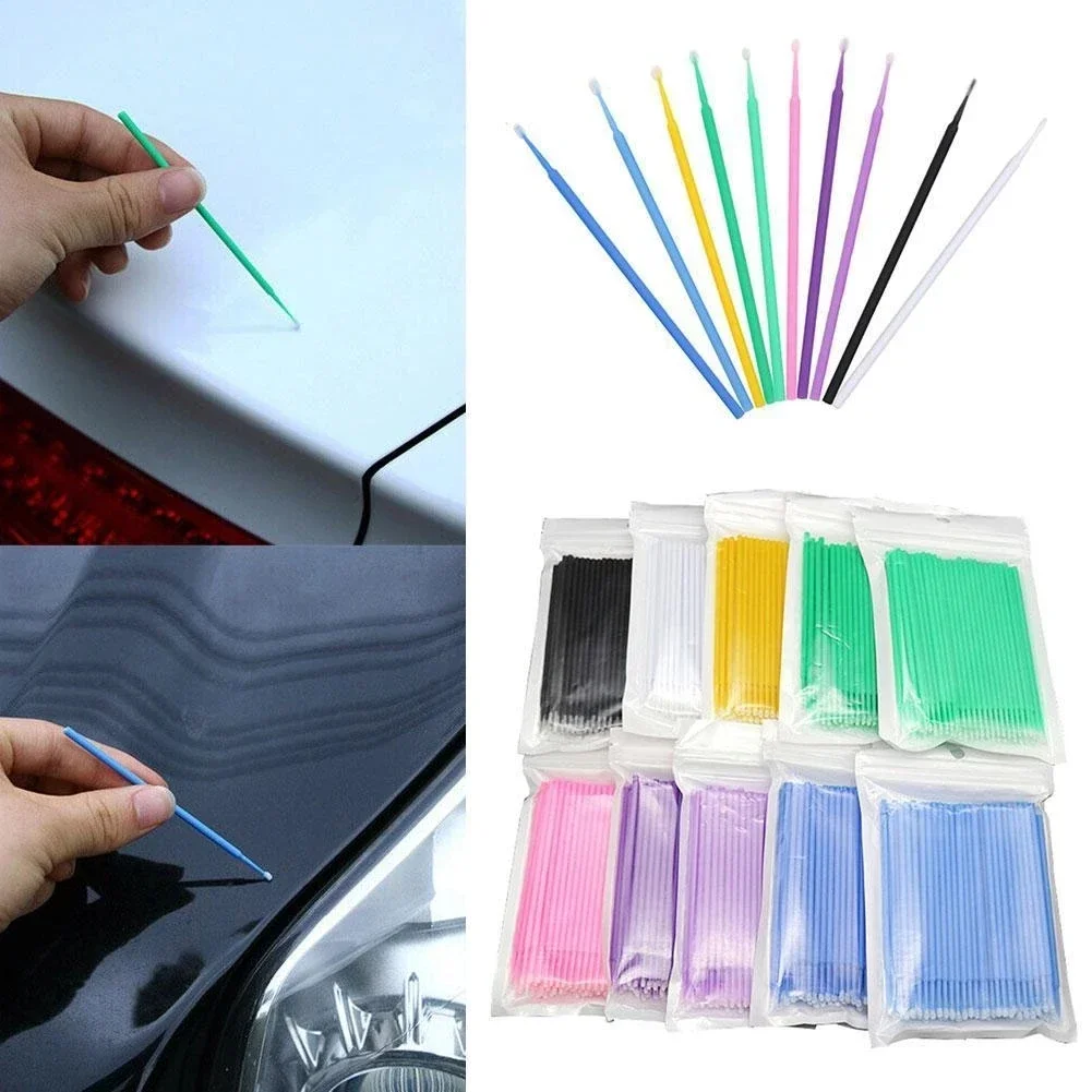 100PCS/Set Car Detailing Brush Car Maintenance Tool Brushes Paint Touch-up Yellow Pen Small Tip Accessories Auto Mini Head Brush