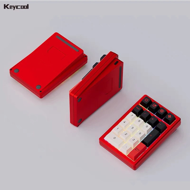 Keycool K21MAX Metal Mechanical Keyboard with ROG Nightmare Customized CNC The Tri-Mock PAD Digital Keyboard Hot Swap RGB