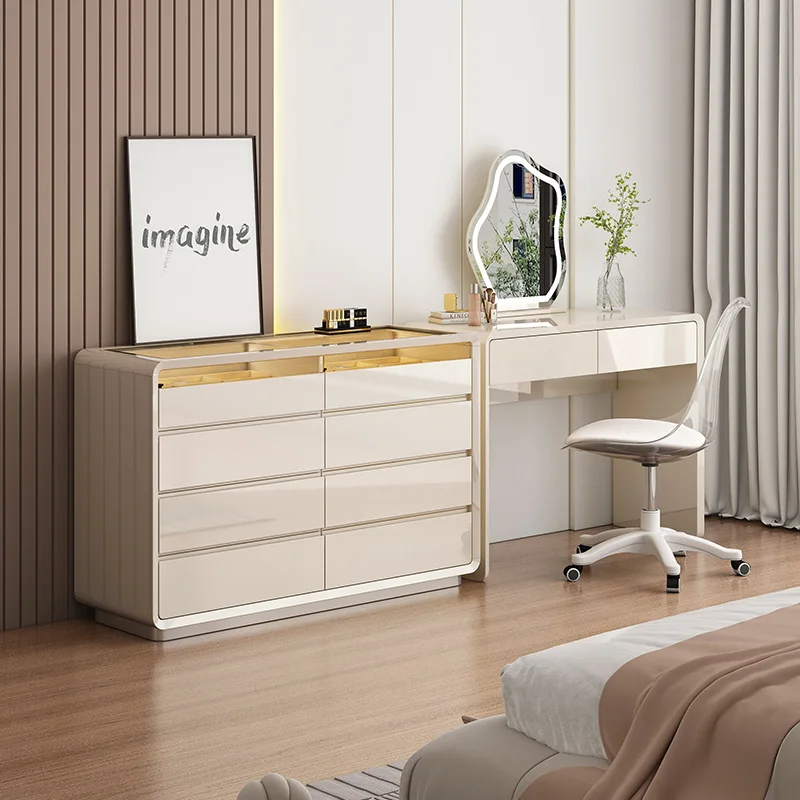 

Light luxury paint, bedroom, bedside storage locker, living room intelligent wall locker with light