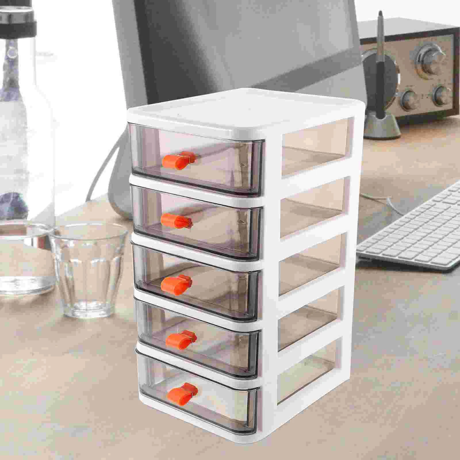 Storage Drawers Holders Transparent Desktop Box Small Drawer-type Cabinet Shelf Organizer Organization White