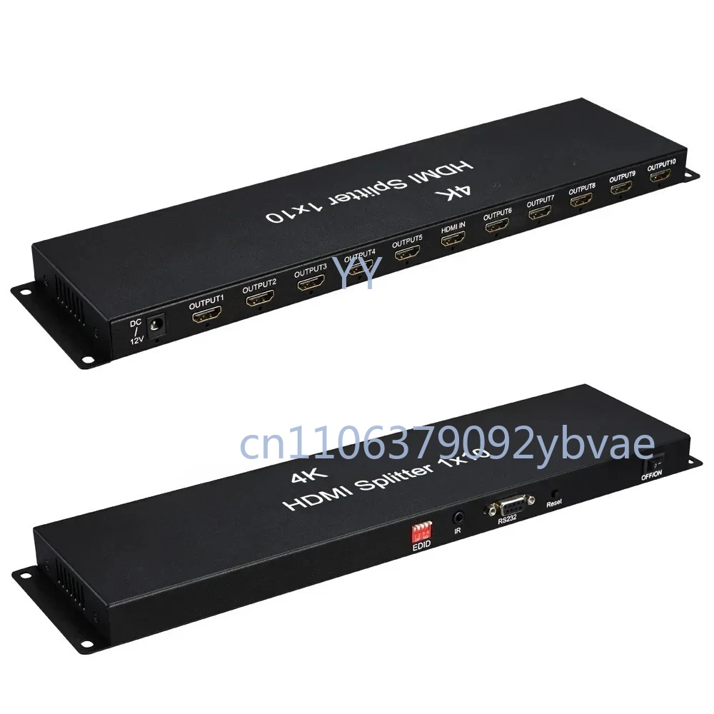 

4K HDMI Splitter 1x10 1080P 3D Video Converter 1 IN 10 Out 1x8 Multi Screen Splitter for PS3 PS4 Camera Laptop PC TO TV Monitor