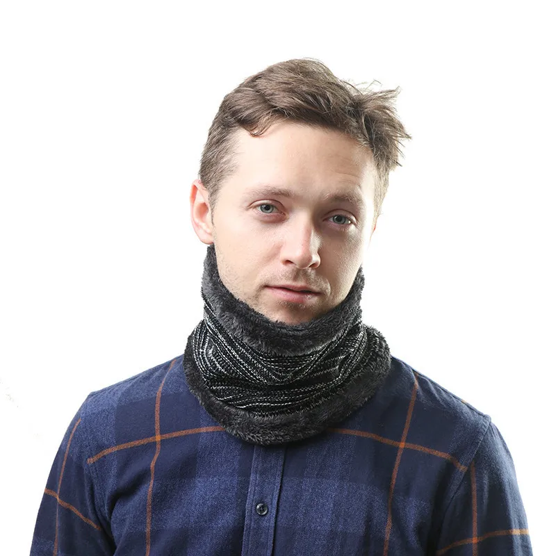 CAMOLAND Winter Warm Scarf For Men Women Outdoor Scarf Thick Wool Collar Scarves Scarf Cotton Knitted Ring Solid Scarve