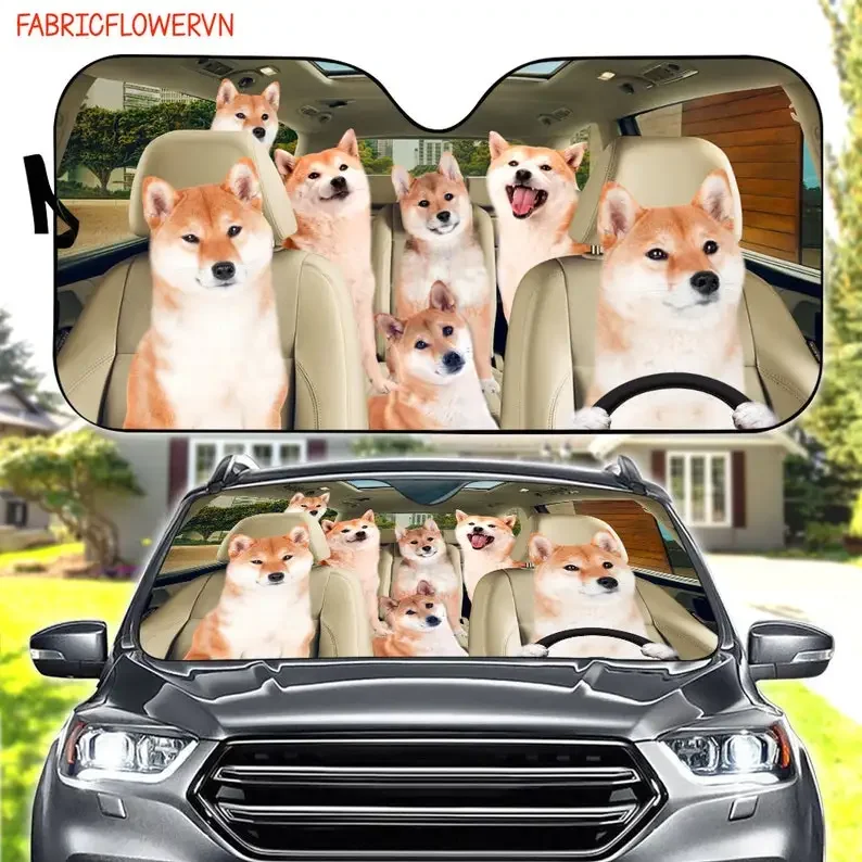 Shiba Inu Car Sunshade, Shiba Inu Car Decoration, Shiba Inu Windshield, Dog Lovers Gift, Dog Car Sunshade, Gift For Mom, Gift Fo