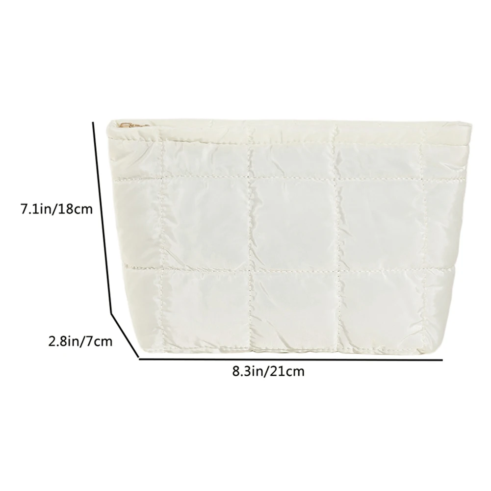 Neceser para mujer, bolsa de almacenaje para maquillaje acolchada, bolsa organizadora de maquillaje de gran capacidad, bolsa de cosméticos de viaje de Color sólido