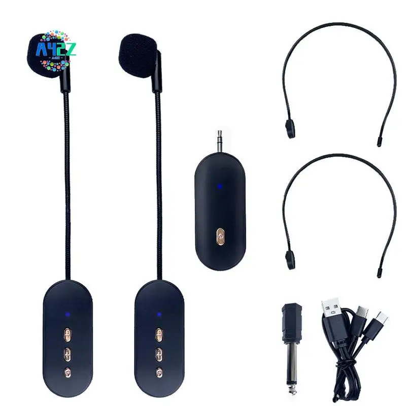 

A42Z-1 To 2 Stage Performance Head-Mounted 2.4G Wireless Microphone Loudspeaker Bee Teaching Lecture Audio Computer Mic