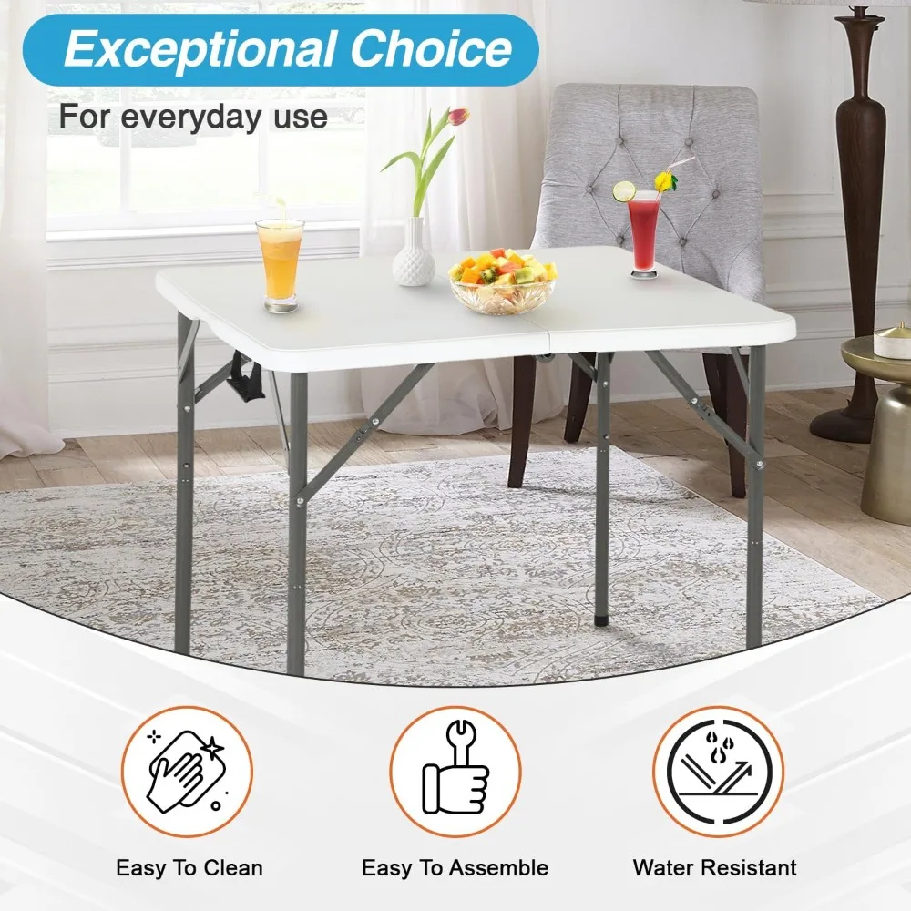 طاولة قابلة للطي شديدة التحمل، سعة 330 رطل، محطة عمل محمولة للتخييم وتناول الطعام للاستخدام الداخلي والخارجي