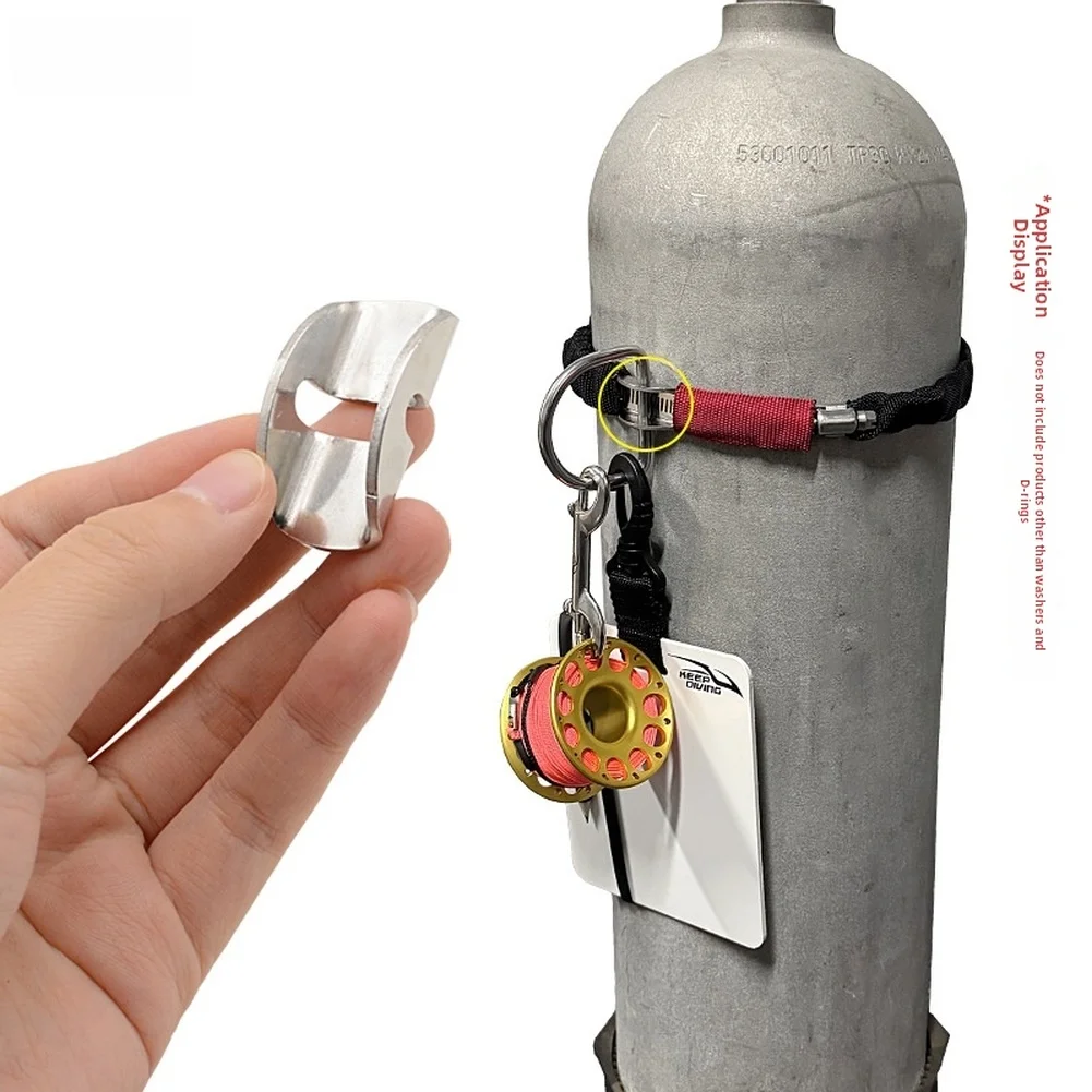 

Mounting Bracket D-Ring Mount Tool-free Installation Secure Attachment Point Silver Scuba Diving For Scuba Tanks