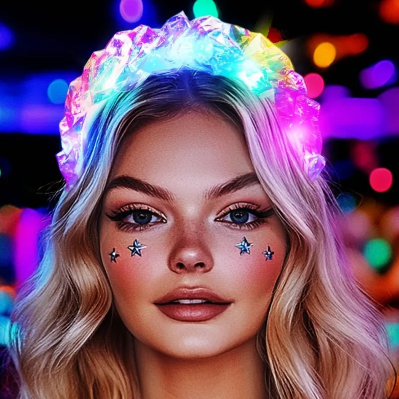 Повязка на голову Fashey Light Up, светодиодная светящаяся повязка для волос - мигающий красочный светильник для волос для девочек - товары для рождественской вечеринки, дня рождения