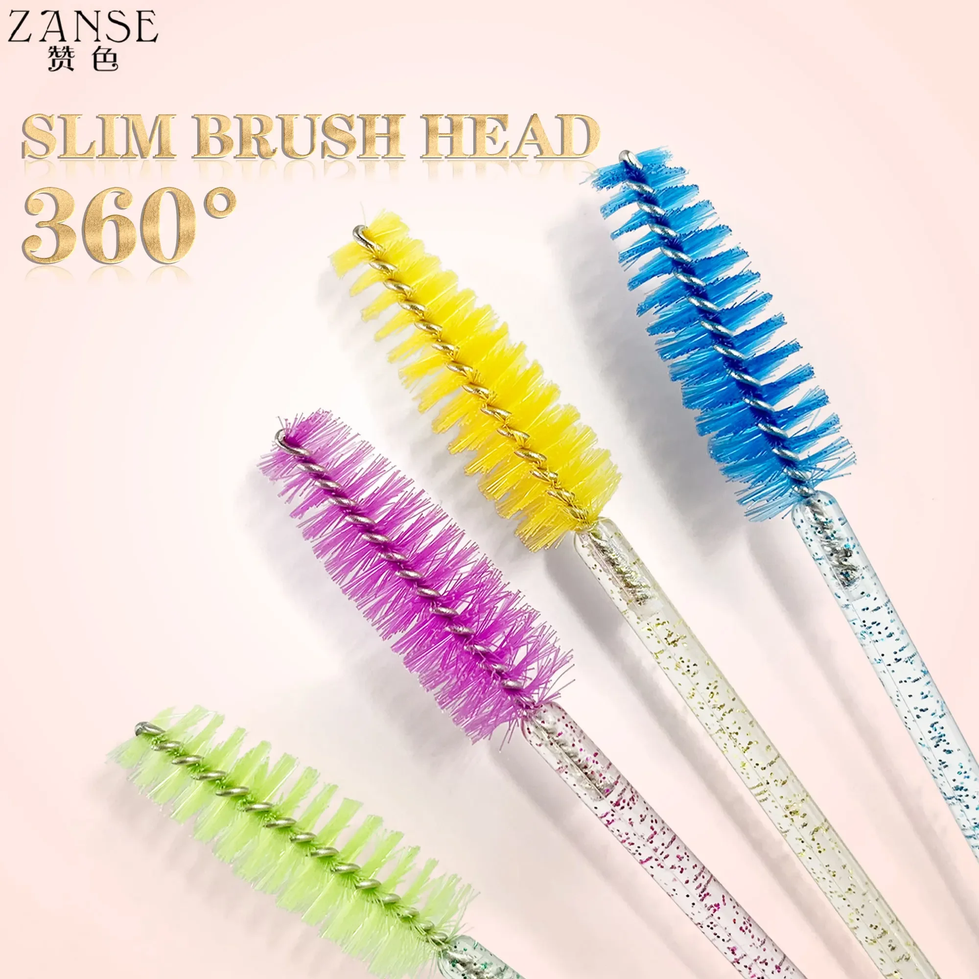 ZANSE Disposable Crystal Eyebrow Brush Mascara Wands Applicator Lash Cosmetic Brushes Beauty Makeup Tool Lash Extension Supplies