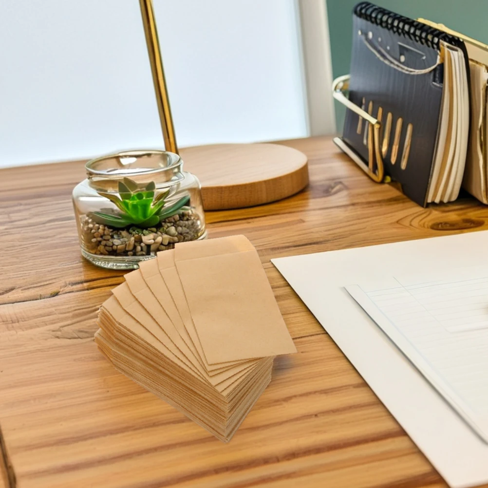

50pcs Seed Envelopes Brown Self Sealing 3 54x2 36 Inch Compact Storage Envelopes for Cash Jewelry Money Holders Small