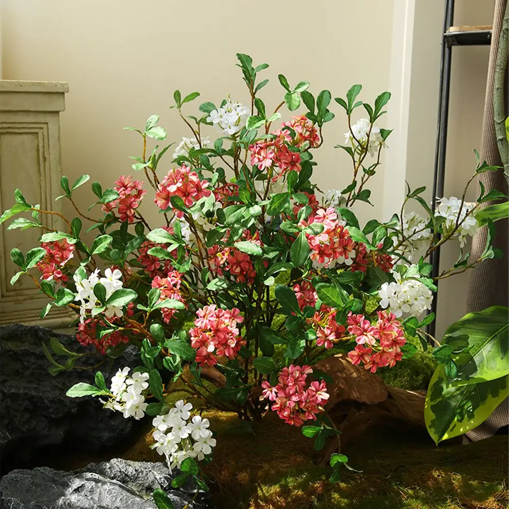 Long Stem Artificial Blue Mist Flower Green Leaf DIY Simulation Mini Hydrangea Handmade Realistic Fake Flowers