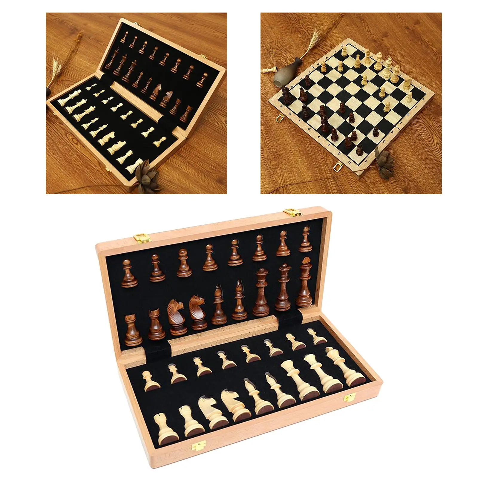 Large 18''x 18'' Folding International Chess Set for Adults Kid