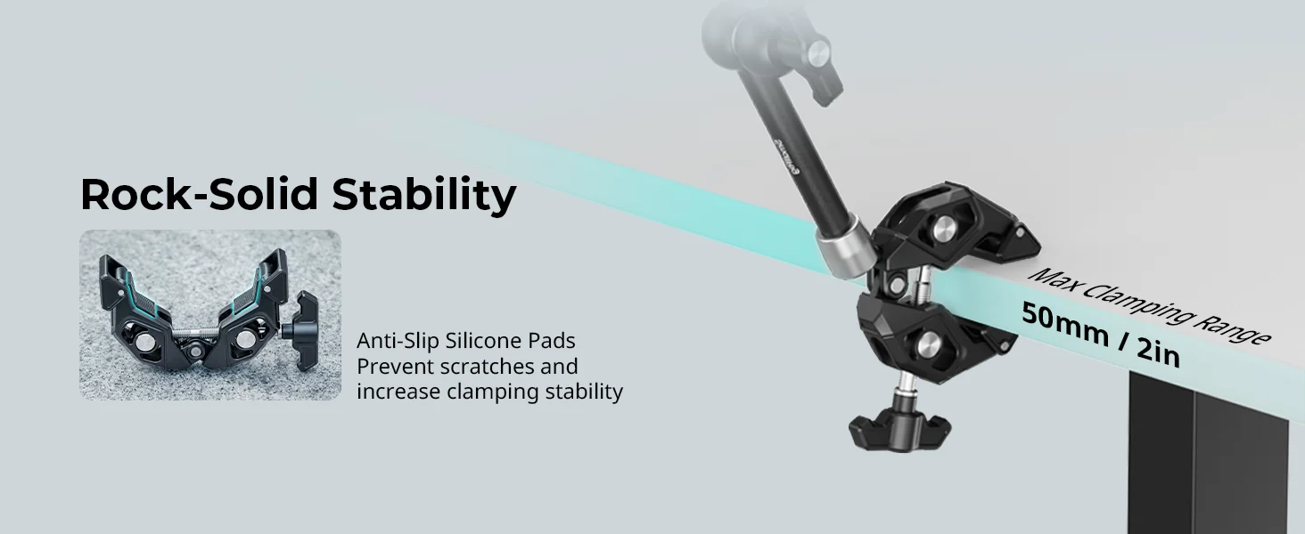 SmallRig Magic Arm mit Krabbenförmiger Klemme aus Legierung, Tragkraft 1,5 kg für Action-Kameras, Monitore, Videoleuchten und Mikrofone 5312 – Detail 8